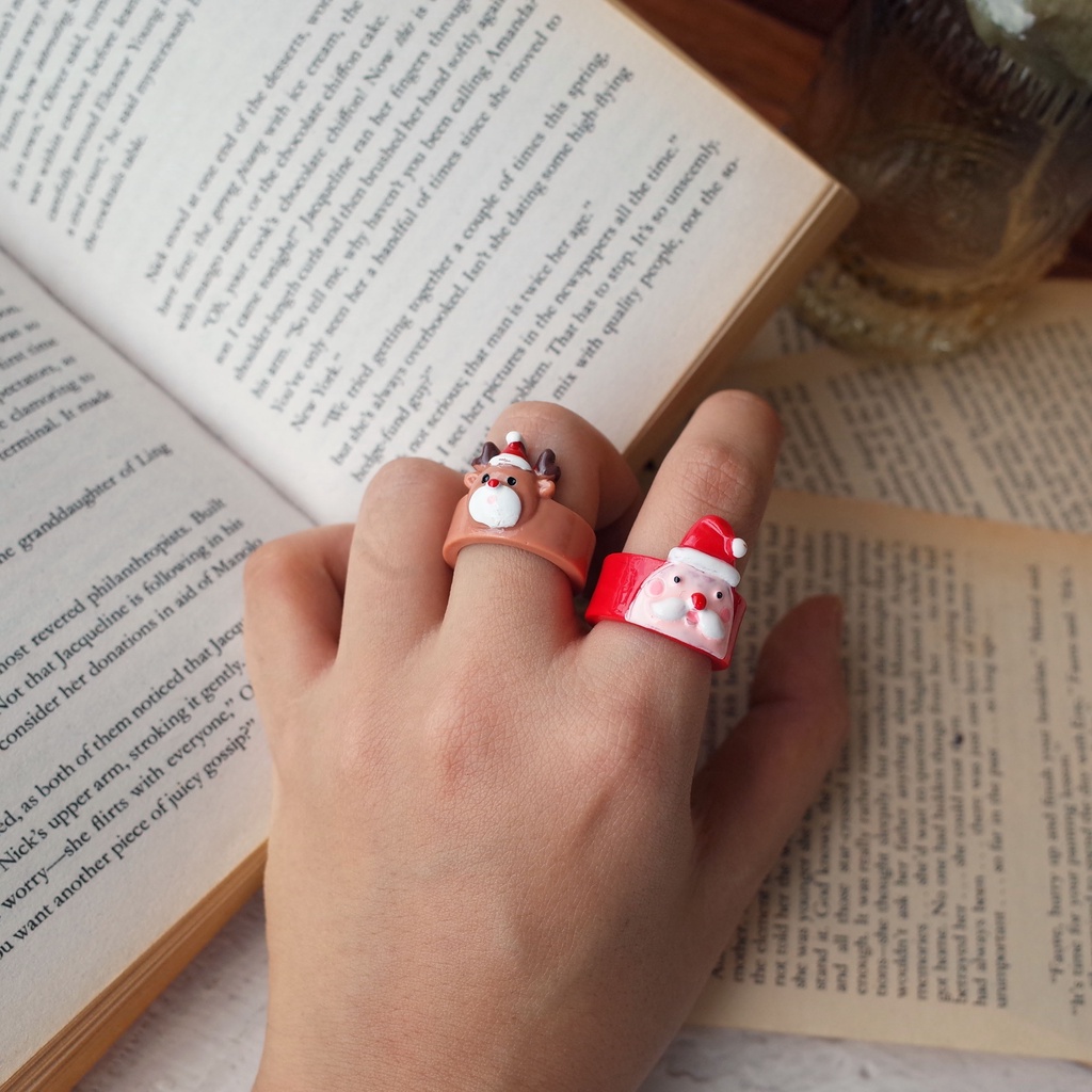 CINCIN NATAL / XMAS RINGS / CINCIN SANTA - DIAMETER 1.7 CM