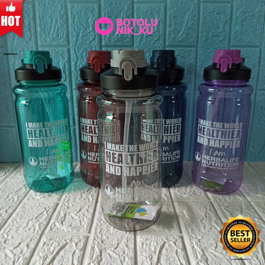 OBRAL [2 Liter] botol minum jumbo 2 liter herbalife hijau merah ungu