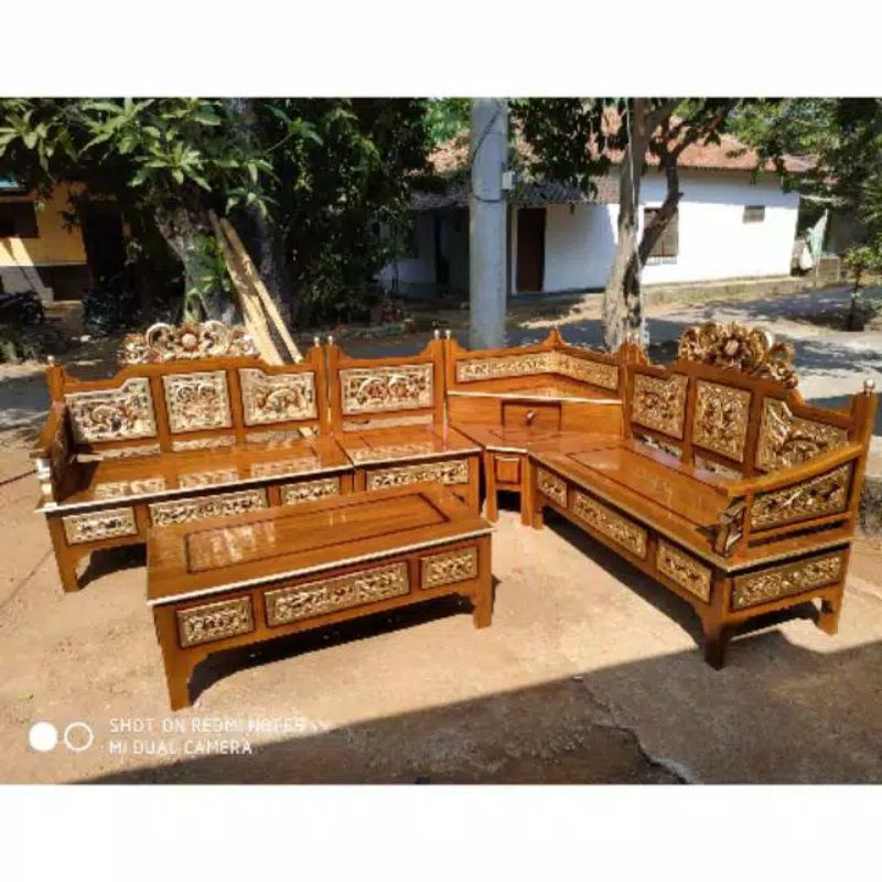 Jual Kursi Sudut Mahkota Kayu Jati / Kursi Pojok Ukir Jepara | Shopee ...