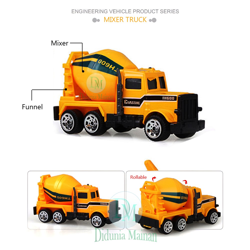 Diecast Mobil Mainan Anak Laki laki Truck Metal Super Builder Construction Play Set