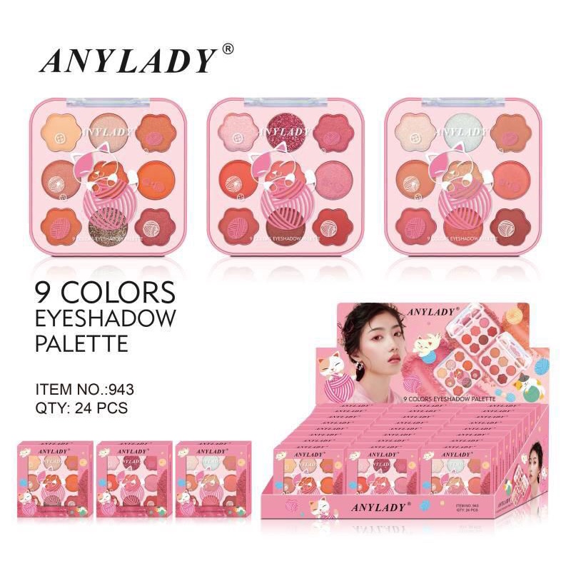 PROMO ECER!! EYESHADOW ANYLADY CAT 9 COLLOR PEACH BEST SELLER 943