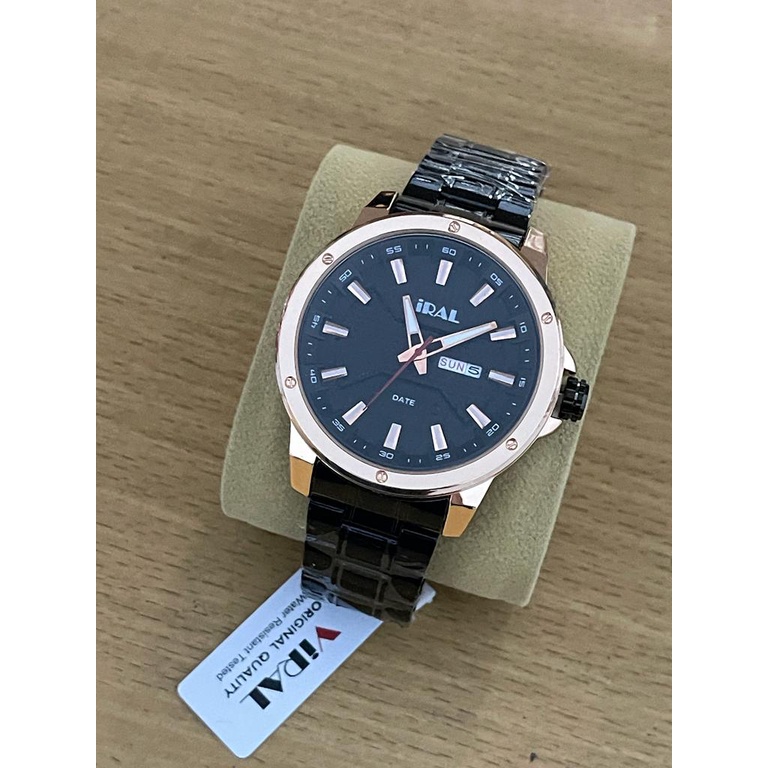 Jam Tangan Pria RANTAI STAINLESS VIRAL TANGGAL HARI ORIGINAL ANTI AIR