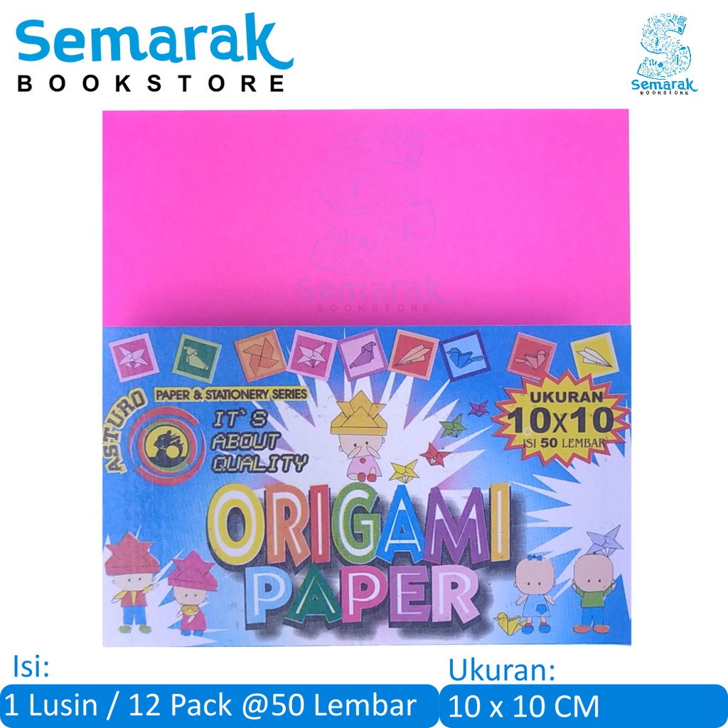 

Kertas Warna Asturo Origami Paper 10 X 10 CM [1 Lusin / 12 Pack @50 Lembar]