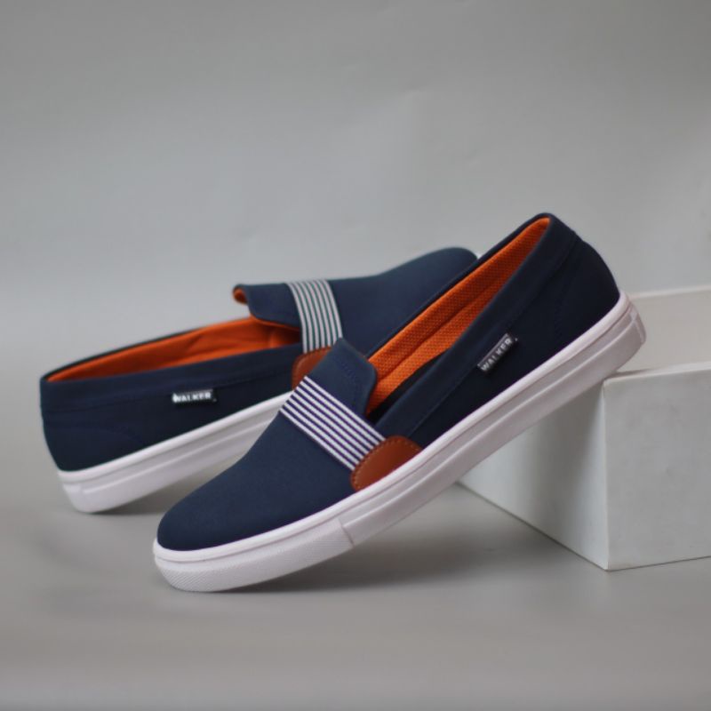 Xshoesbdg x Kante Sepatu Slip On Pria Casual Formal Slop Kanvas Santai Kerja Kuliah