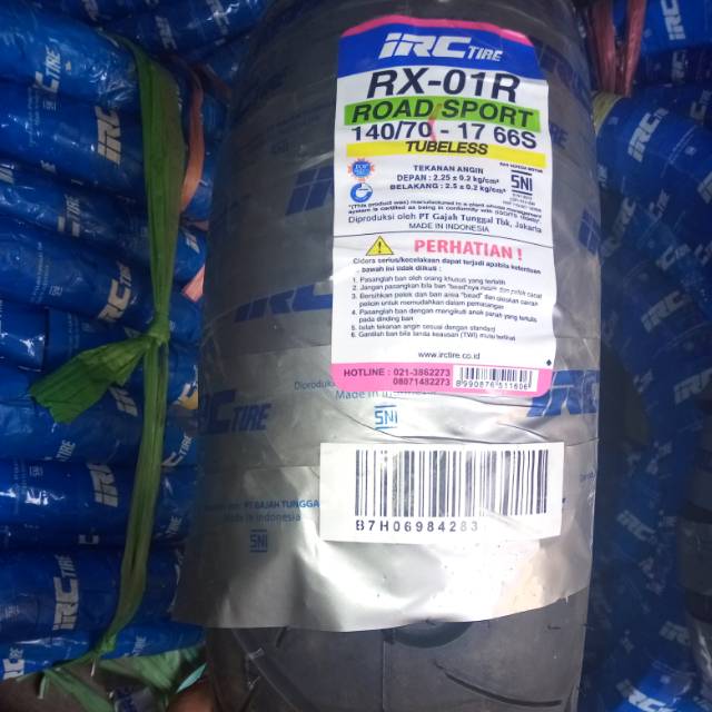 Ban IRC 140/70-17 RX-01R Tubeles