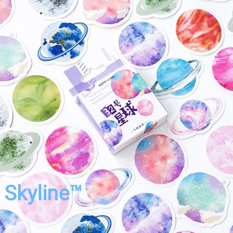 

Sticker Box Kiss Cut Scrap Book Journal Dengan Motif Space Galaxy Isi 45Pcs