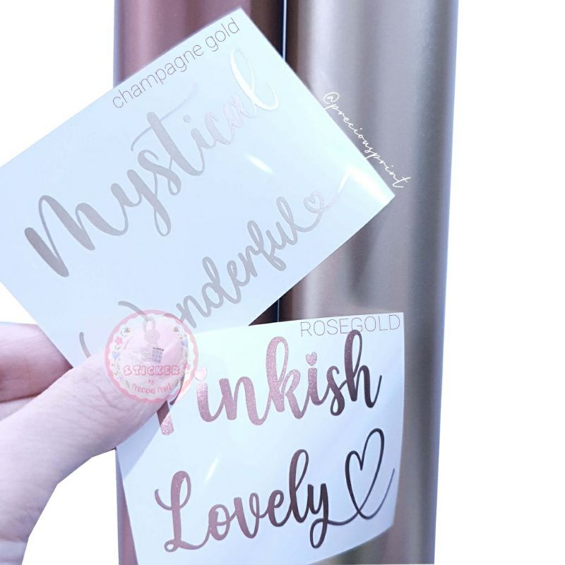 

stiker nama CHROME SATIN rosegold / champagne gold