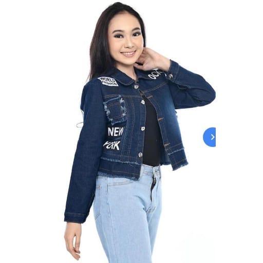 alvan.id JAKET JEANS CEWEK SABLON RUMBAI