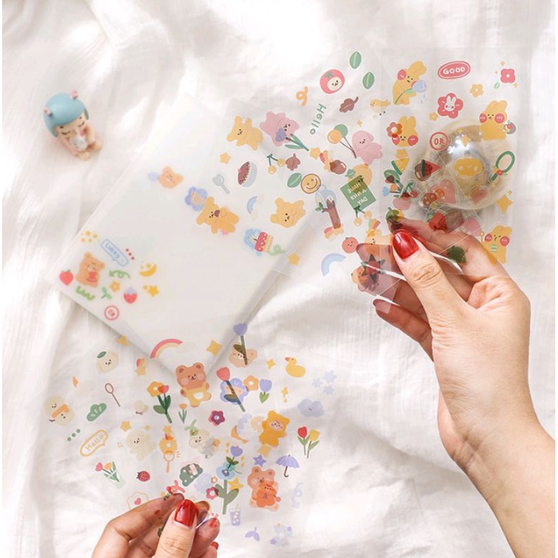 

3 lembar Stiker Kartun Lucu Aesthetic