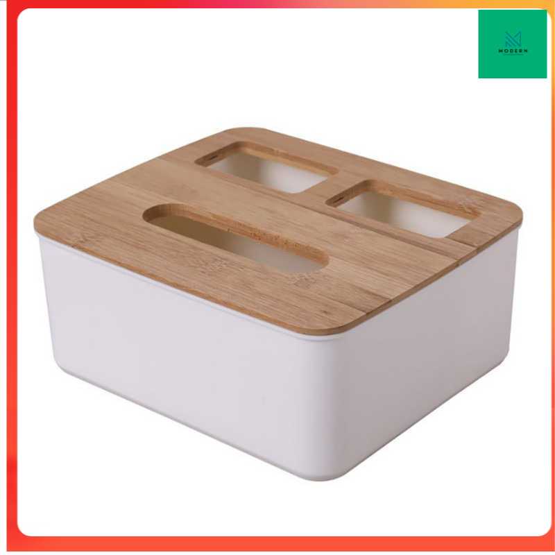 TD-DA TaffHOME Kotak Tisu Kayu Tissue Box 3 Grid - ZJ006