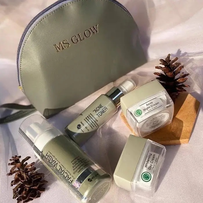 MS GLOW MSGLOW All Series Whitening Ultimate Acne Luminous | Paket Pencerah Wajah | Skincare Free Pouch