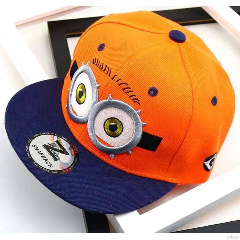 Topi Snapback Anak - Topi Anak Minion - Topi Baseball - Topi Minion - Topi Anak Karkter