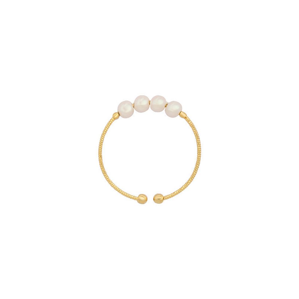 Suyou Cincin Wanita Model Terbuka Adjustable Hias Mutiara Handmade Multi Warna Untuk Meditasi / Cemas