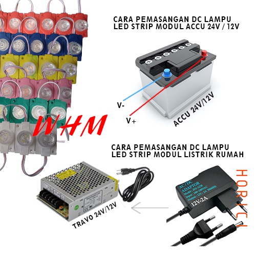 LAMPU LED MODUL 1PCS 1 MATA BESAR DC 12V / 24V  VARIASI LAMPU MOBIL MOTOR MODULE