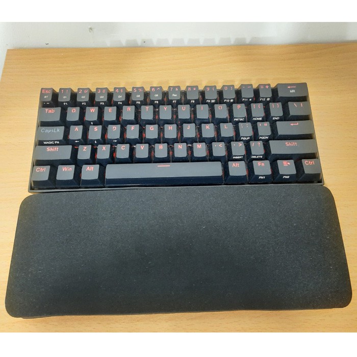 KEYBOARD WRISTPAD / PALM REST 60% - HITAM POLOS (Anti Slip)