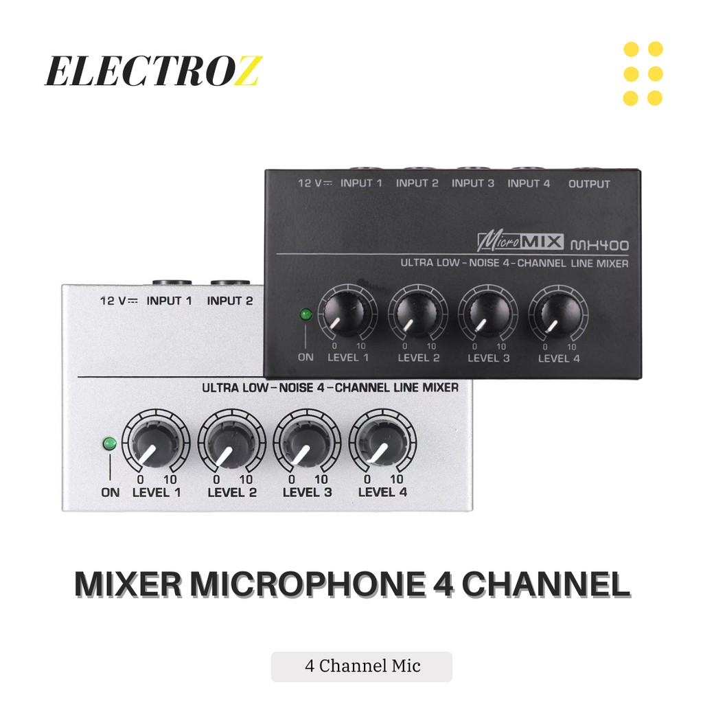 Mixer Microphone 4 Channel Input Professional Console Karaoke