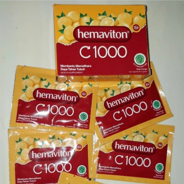 [1 BOX 5 SACHET] Hemaviton C1000 ORANGE Serbuk Vitamin C 1000 Suplemen Daya Tahan Tubuh C-1000 Vit C