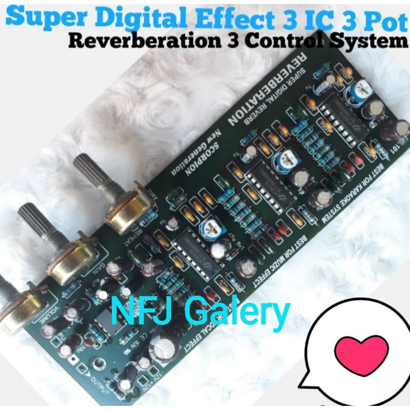 Jual Super Digital Effect 3 IC 3 Potensio Reverberation 3 Control
