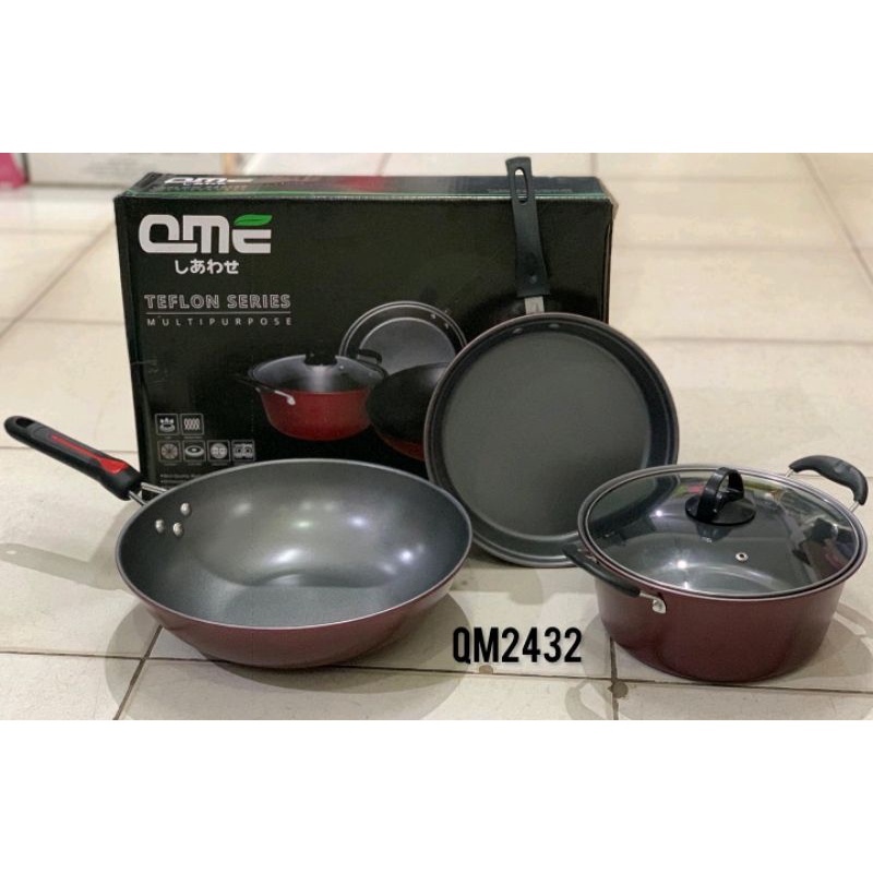 PANCI SET TEFLON SERIES QM 2432 ISI 3PCS PAKET HEMAT