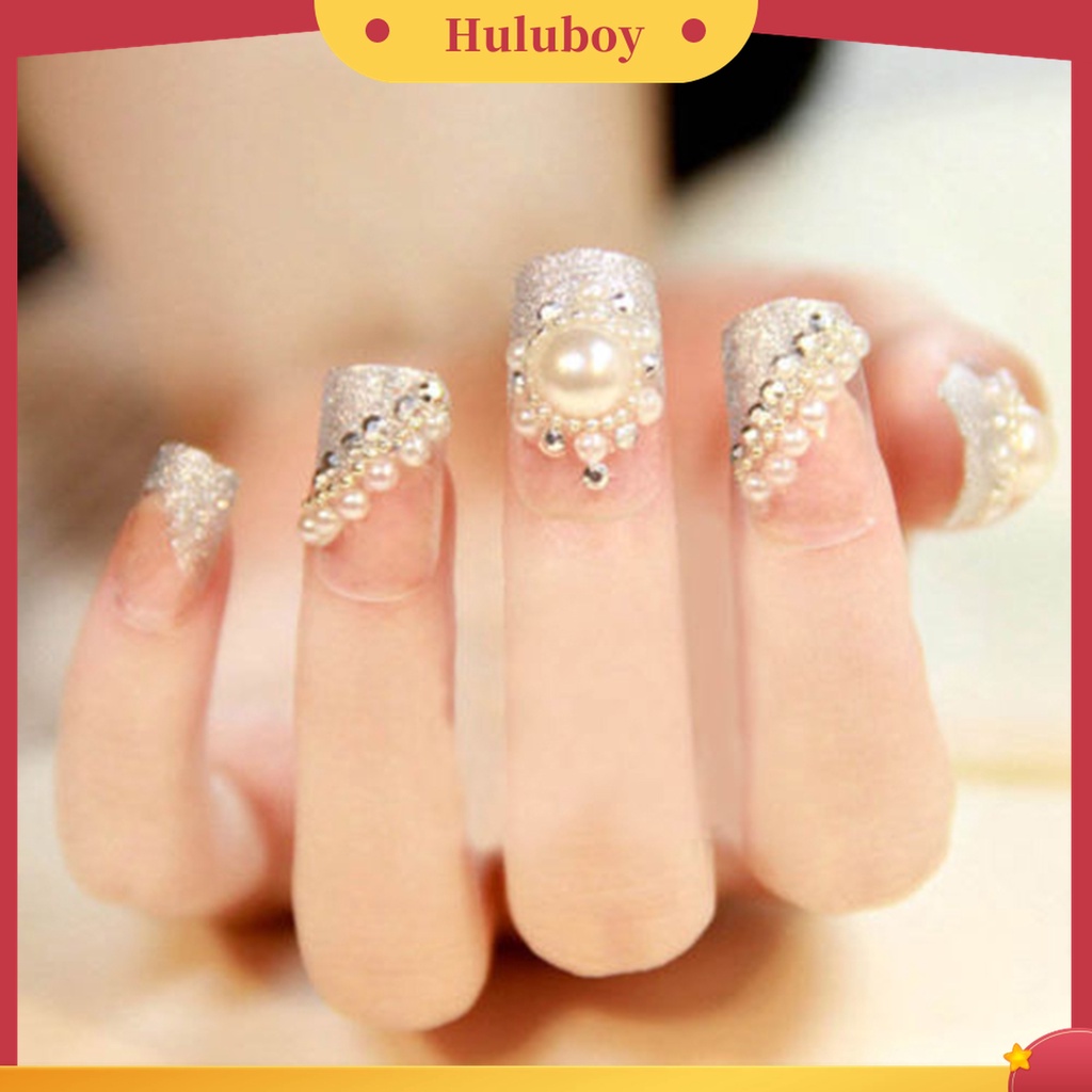 Huluboy Huluboy♡ Tempat Penyimpanan Bentuk Roda Isi Mutiara Imitasi 3 Ukuran Untuk Dekorasi Nail Art