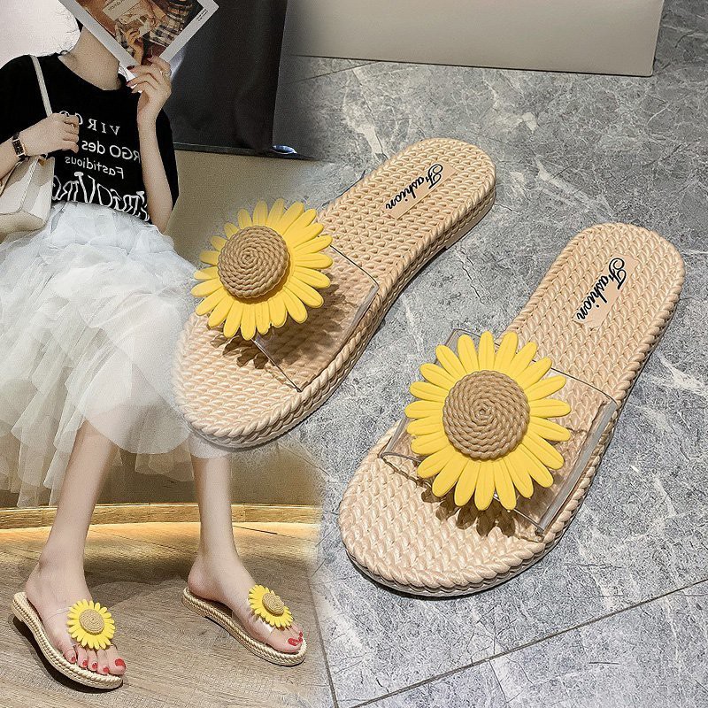 Grosir - S949 Sandal Bunga / Sandal Slop Wanita / Sandal Model Bunga Matahari / Slip Sandal / Sandal Fashion