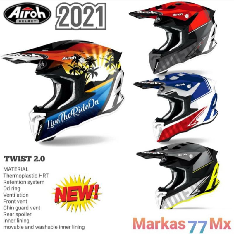 HELM AIROH TWIST 2.0 NEW HELM TRAIL AIROH TWIST 2.0 TERBARU HELM MOTOCROSS AIROH TWIST 2.0
