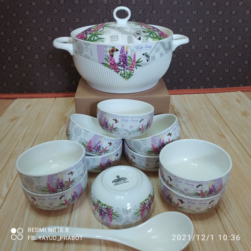 bowl set/soup tureen fiorenza lv-826BW-W226