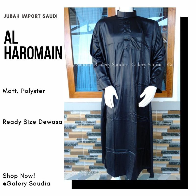 jubah Al Haramain hitam polos