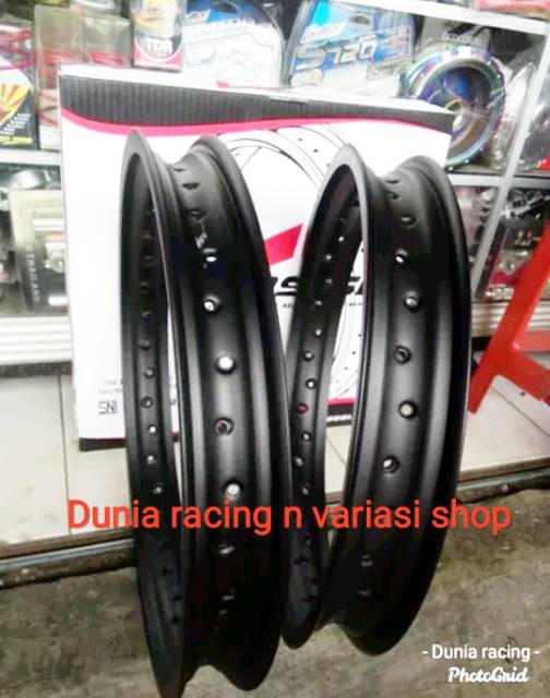 Velg Rossi ukuran 185 215 18 hole 36 ada Silver Gold Hitam sepasang depan belakang