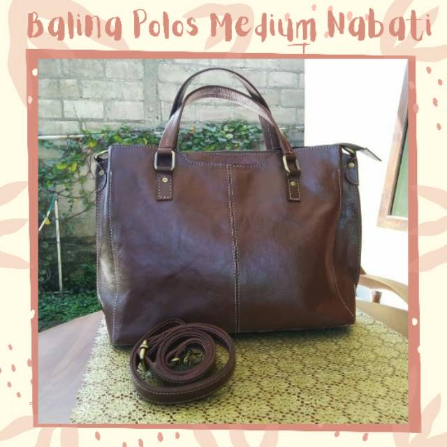 Tas Kulit Balina Polos Medium Nabati 03