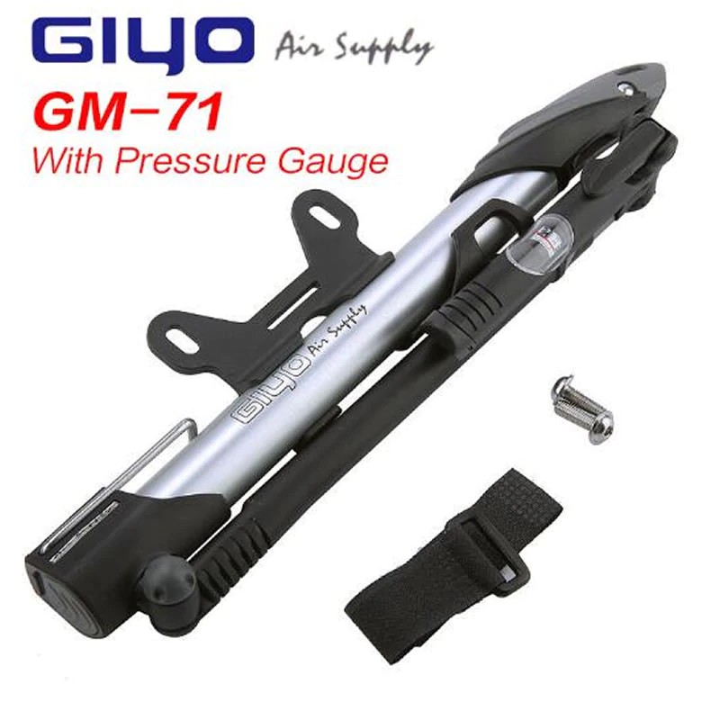 Helm Sepeda MTB GIYO Bicycle Pump Cycling 140 Psi MTB Road Fold Bike Portable Air Inflator Presta
