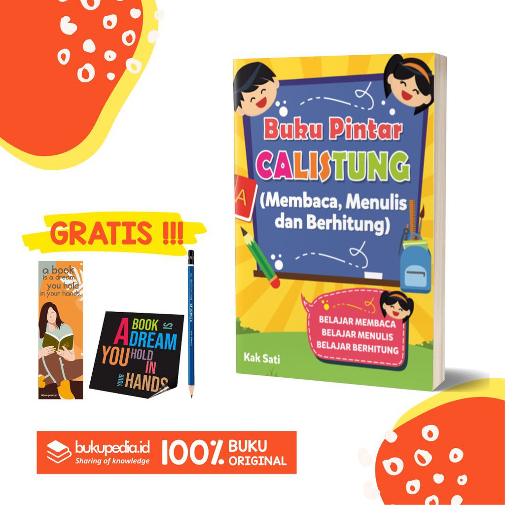 

BUKU PINTAR CALISTUNG ( BACA, TULIS, HITUNG ) - BRILLIANT - BONUS PENSIL 2B, BOOKMARK, STIKER