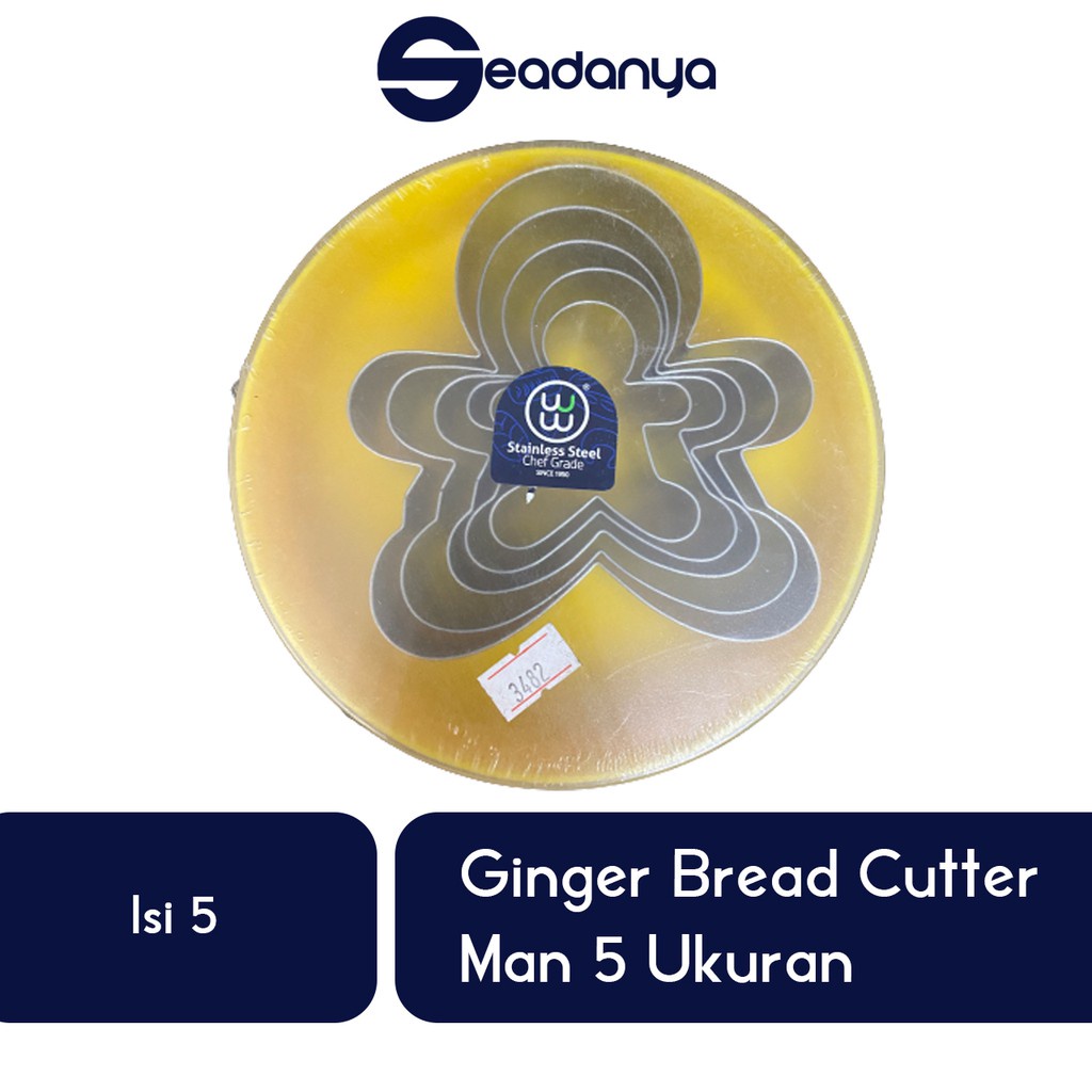 

Ginger Bread Cookies Cutter 5 Ukuran Isi 5-Alat Pemotong/Pencetak Kue/Cake/Brownies-Stainless Steel