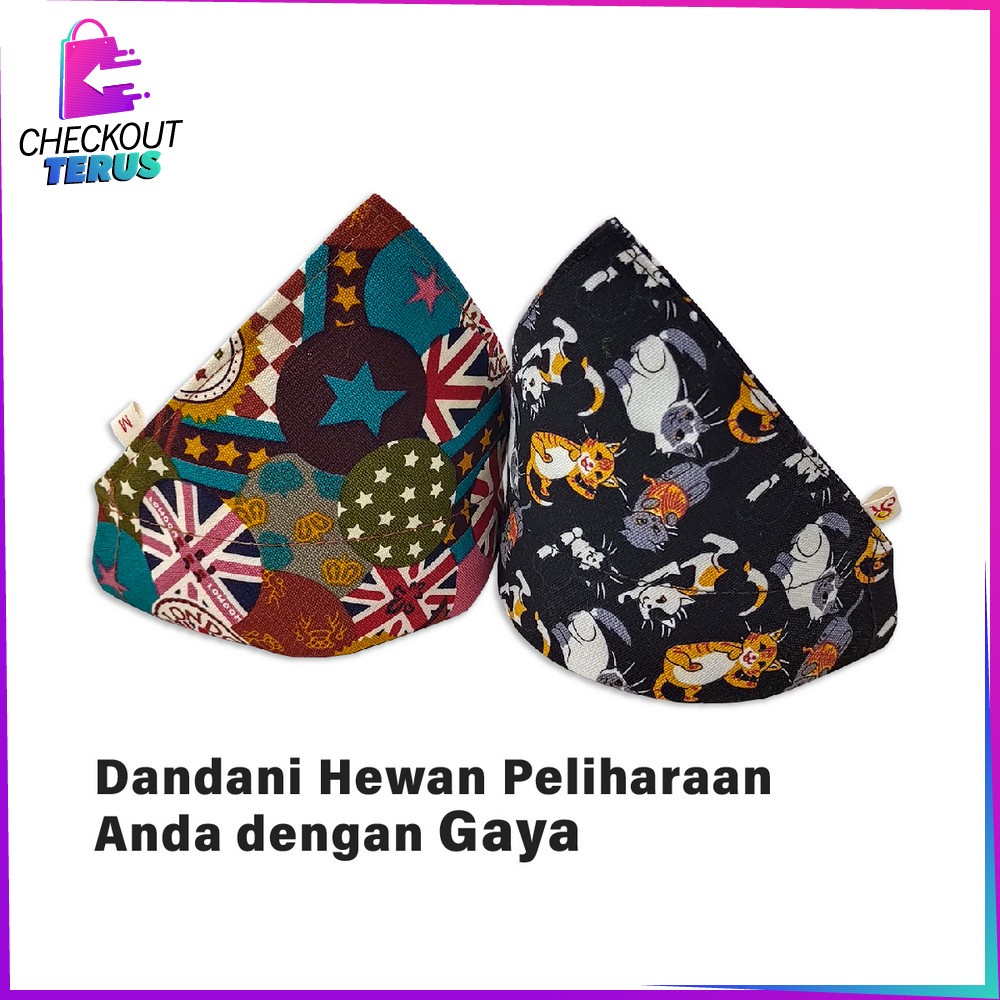 CT C568 Kalung Bandana Slayer Kucing Anjing Motif Syal Segitiga Aksesoris Hewan Peliharaan Perlengkapan Kalung Anjing Kucing