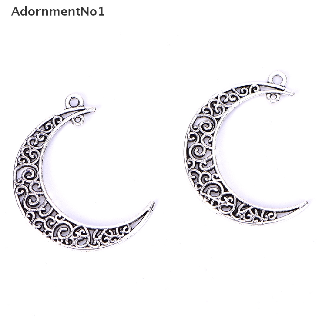 (AdornmentNo1) 10pcs / Set Liontin Antik Bentuk Bulan Sabit Bahan Alloy Untuk DIY Perhiasan