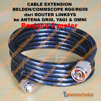 LINKSYS ROUTER EXTENSION CABLE BELDEN/COMMSCOPE untuk ANTENA GRID YAGI OMNI (2m)