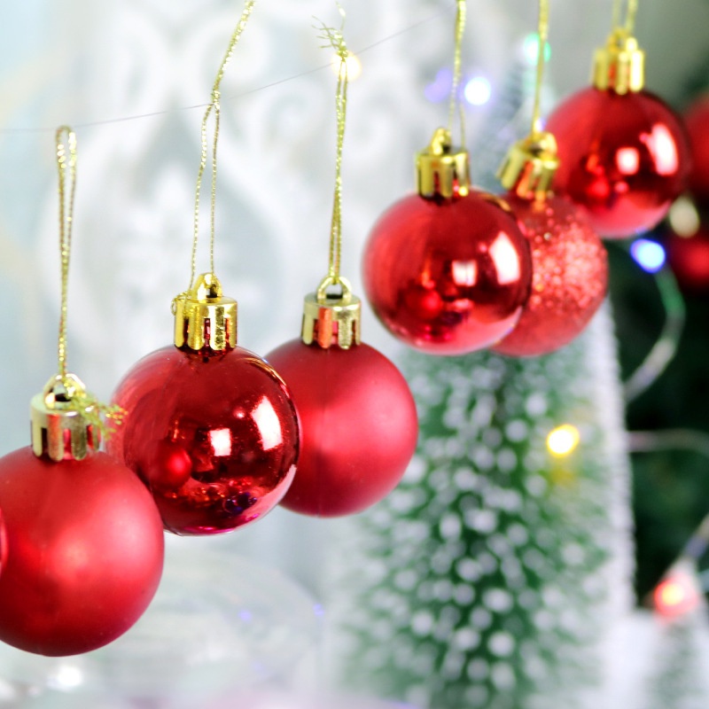 [Christmas Home Decoration Products] [4cm 36Pcs Christmas Balls Ornaments For Xmas Tree] [Christmas Tree Decorative Hanging Ball]