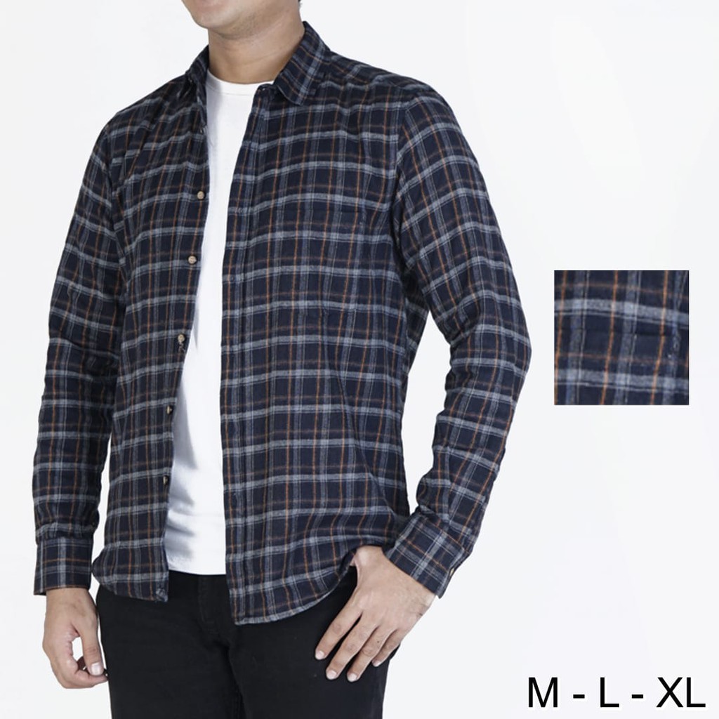 Kemeja Flanel Casual Pria merk Esprit Bahan Premium #fl.esprit.02