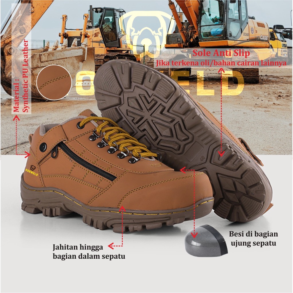 Sepatu Safety Pria, Sepatu Safety Boots Pria, Sepatu Safety Ujung Besi, Sepatu Septi Kerja Proyek Lapangan, Sepatu Safety Terbaru, Safety Shoes Adventure  BISA COD BAYAR DI TEMPAT Robweld Original