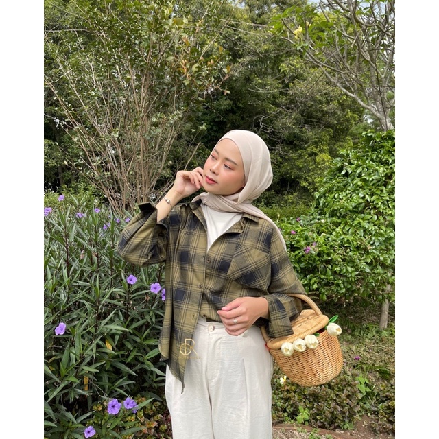 ANNA SHIRT / KEMEJA TARTAN WANITA-GREENY