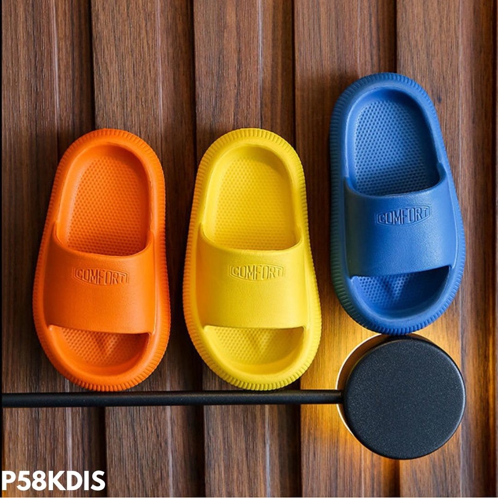 SANDAL RUMAHAN ANAK UNISEX IMPORT SUPER COMFY NYAMAN ELASTIS ANTI SLIP MUDAH DIBERSIHKAN P589KIDS