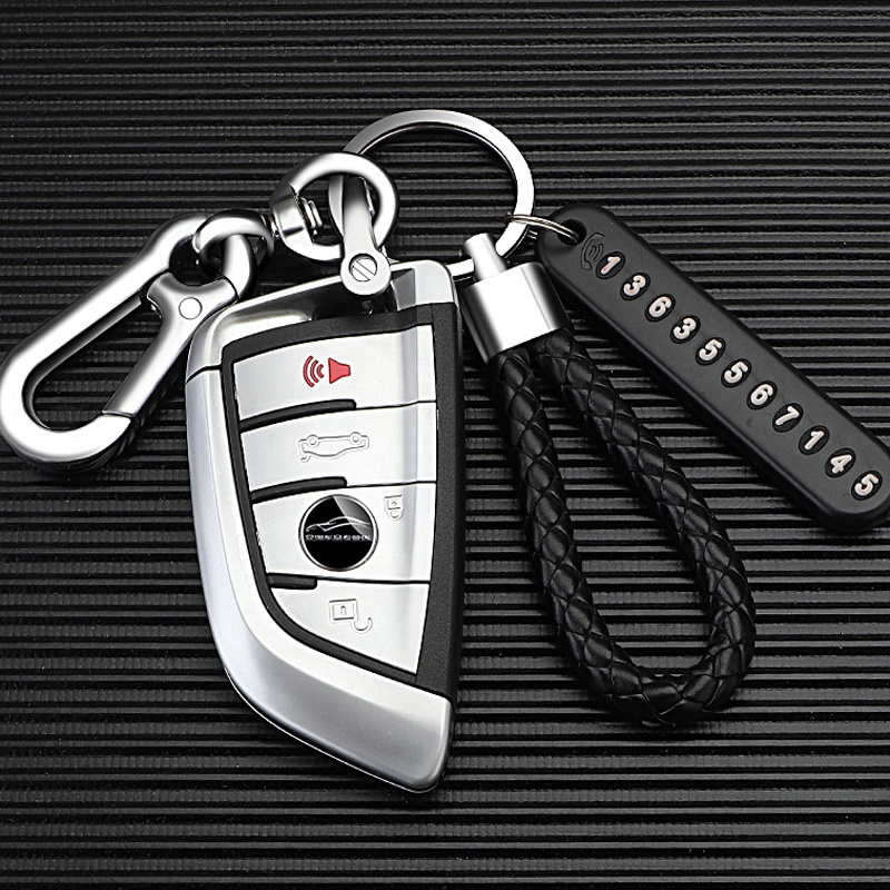 Car Anti Lost Phone Number Tag Plate Key Ring Pendant Number Card Key Ring