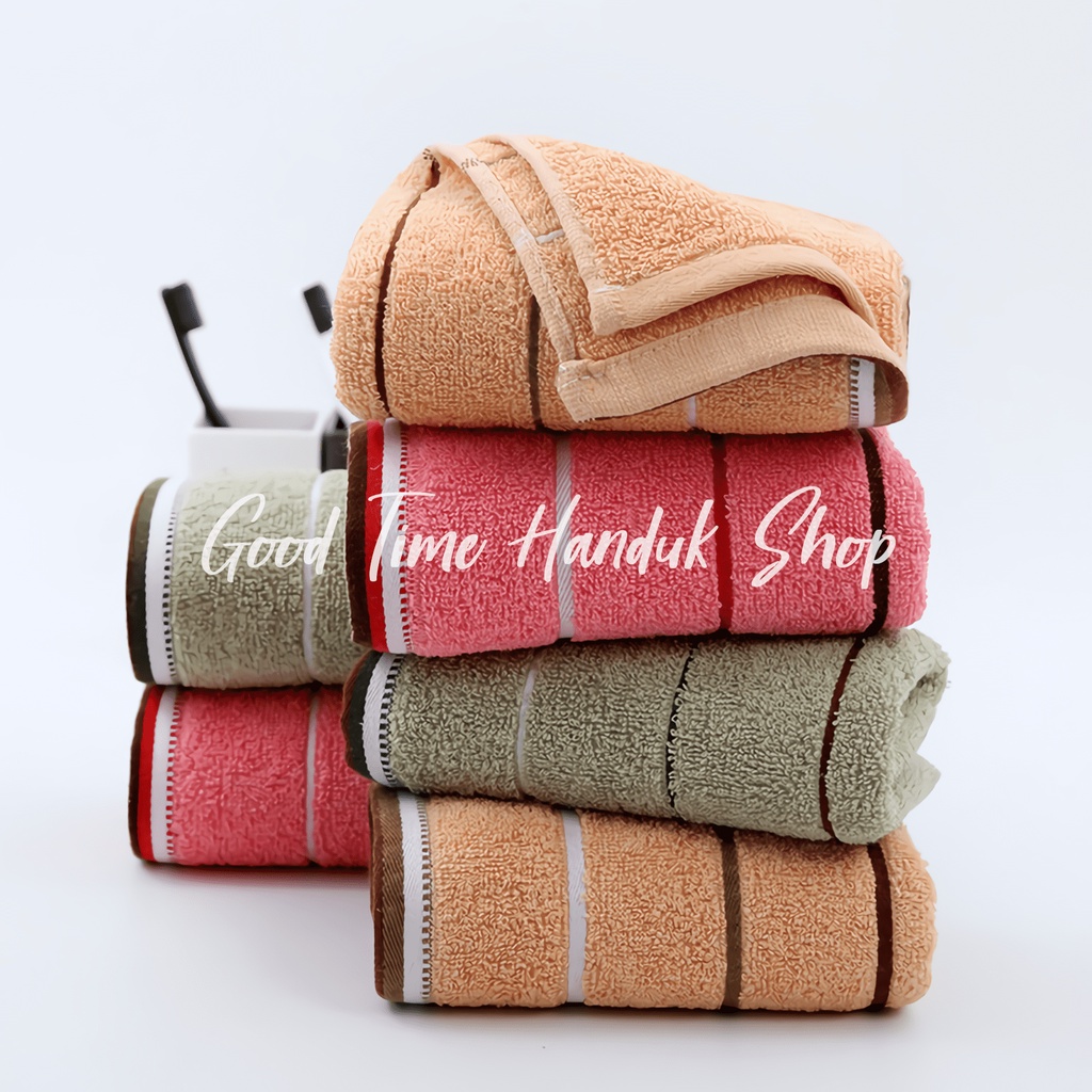 Handuk Muka / Handuk Olahraga Katun Garis Ukuran 35x75cm Premium Face Towel Cotton Handuk Jogging Lembut Serap Air Quick Dry