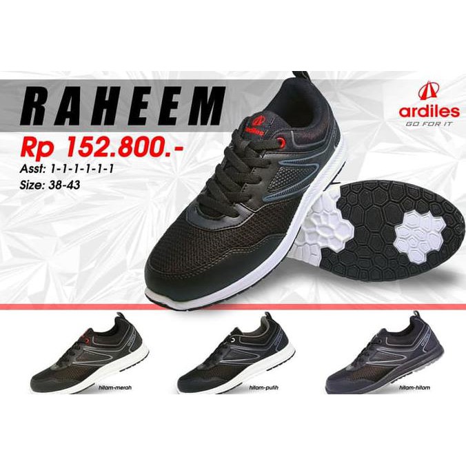 Fashion Way Ardiles Rahem - Sepatu Pria Sneaker Running - Hitam/Putih