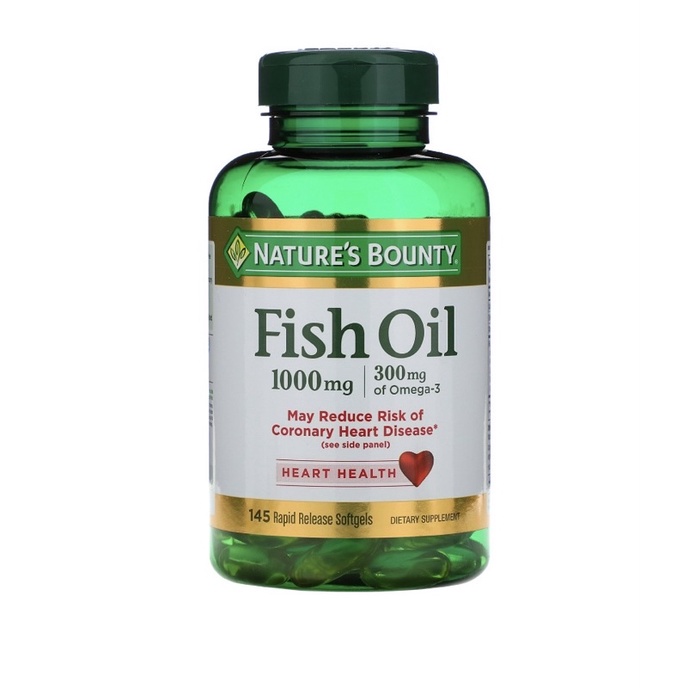 NATURE’s BOUNTY FISH OIL 1000mg, 300mg OMEGA3, 145 rapid-release softgels
