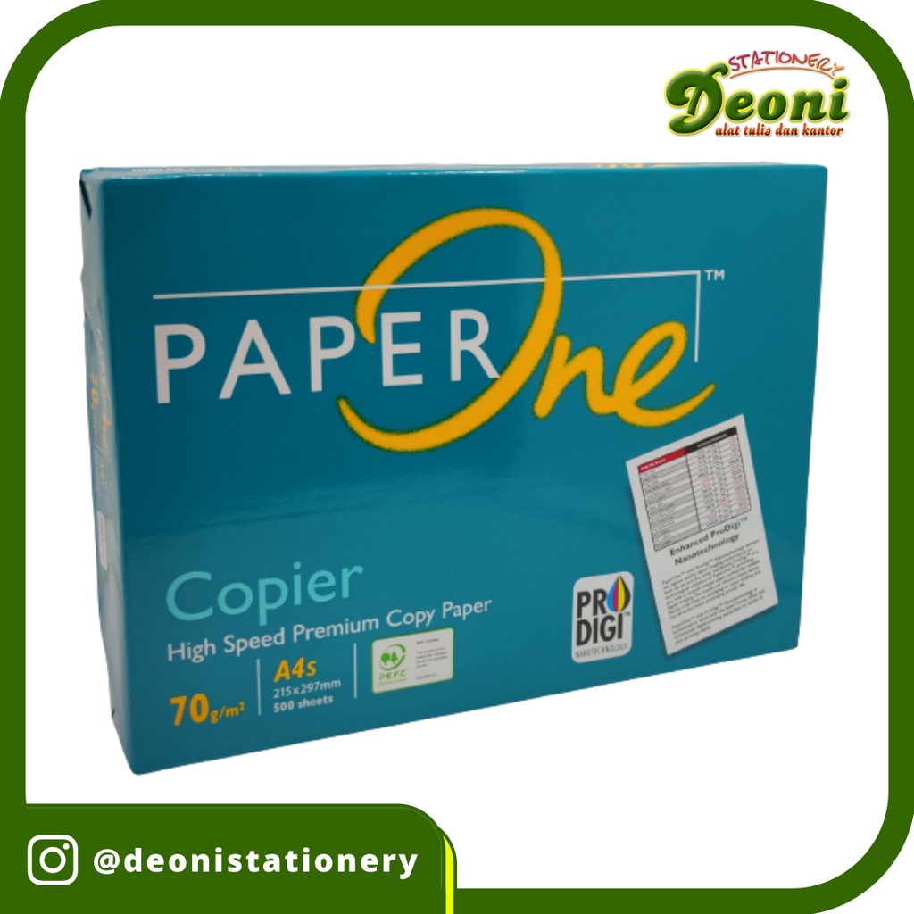

Kertas PAPERONE A4S 70gr (isi 500 lembar)