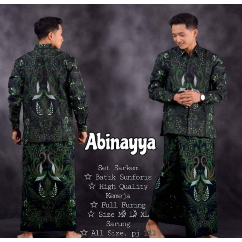 batik asli solo berkualitas setelan Koko sarung