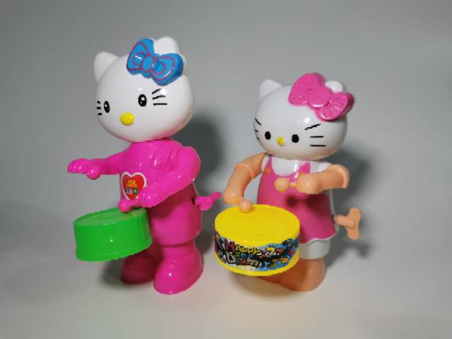 Mainan gendang drum hello Kitty nari doraemon monyet monkey emon hk