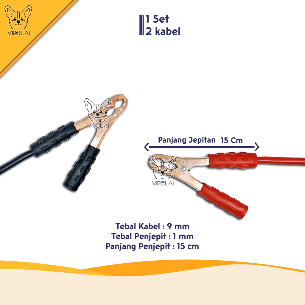 [Kabel Jumper] Heavy Duty Booster Cable Kabel Jumper Aki 500 AMP 10 GA 2 Meter