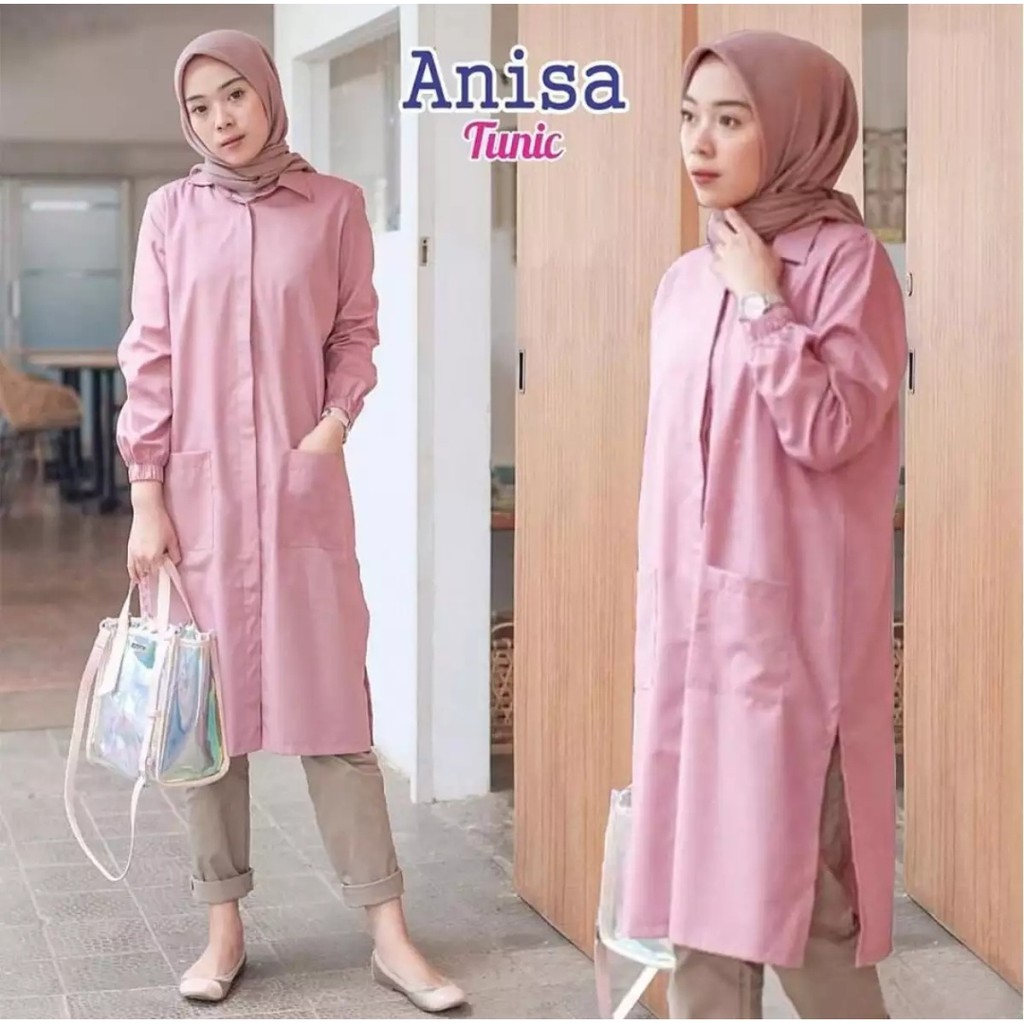 ((BISA COD)) TUNIK WANITA ANISA / TUNIK MUSLIM / GAMIS / TERBARU/TUNIK MURAH